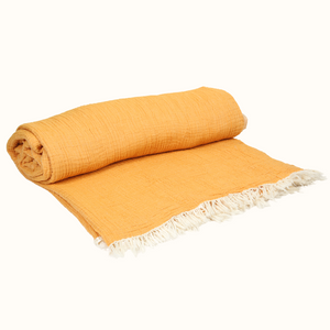 Navigli Çift Kişilik 4 Kat Müslin Yatak Örtüsü/Pike 240x260 cm Sarı