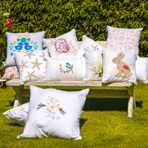 Marbella Balık Nakışlı Keten Kırlent Kılıfı 30x50 cm Yeşil