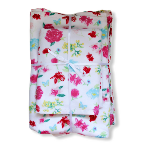Flowers 2'li Kadife Havlu Takımı