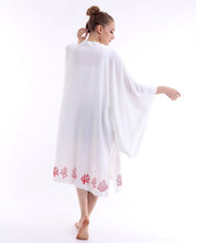 Görseli Galeri görüntüleyiciye yükleyin, Coral Tasarım Pamuk Kimono Beyaz
