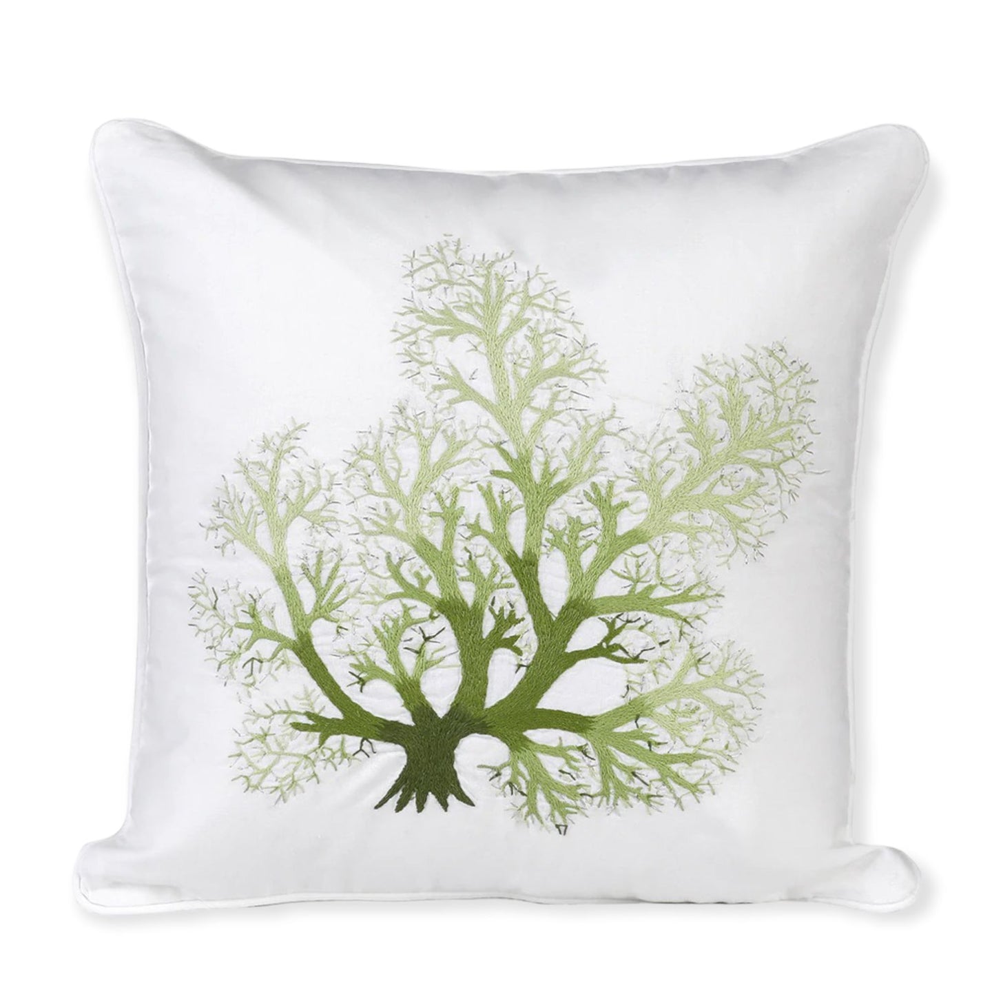 Marbella Trees Nakışlı Keten Kırlent Kılıfı 40x40 cm Yeşil