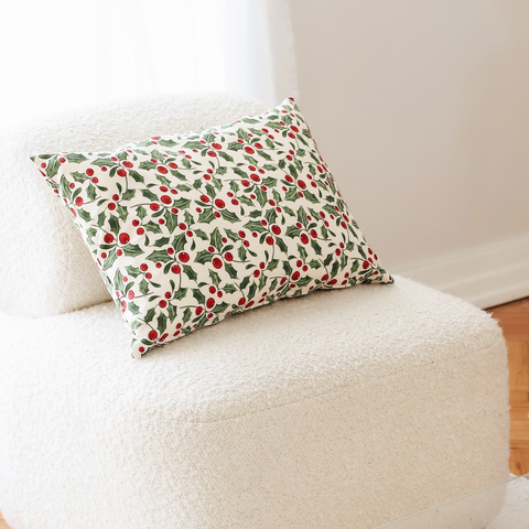 New Year Blossom Premium Keten Kırlent Kılıfı 45x45 cm