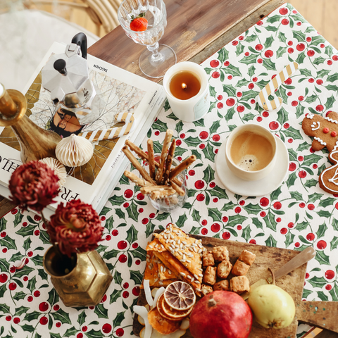 New Year Blossom Premium Keten Masa Örtüsü