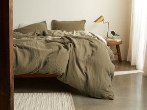 Allure Müslin Pamuk Çift Kişilik Super King Size Nevresim 260x240 cm Haki