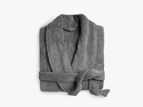 Leila %100 Pamuk Unisex Bornoz Antrasit