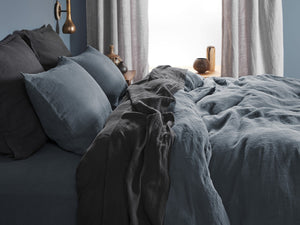 Allure Müslin Pamuk Çift Kişilik Super King Size Nevresim 260x240 cm Gece Mavisi