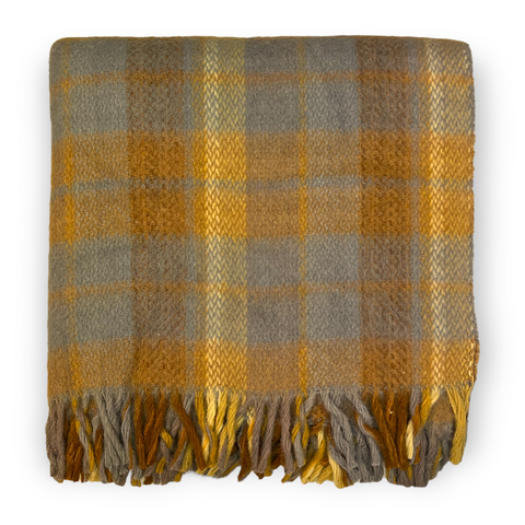 Woolmark Çift Kişilik Saf Yün Battaniye Gold