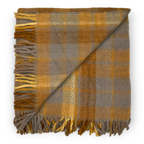 Woolmark Çift Kişilik Saf Yün Battaniye Gold