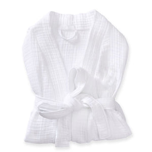 Navigli Müslin Pamuk Unisex Bornoz-Sabahlık Beyaz