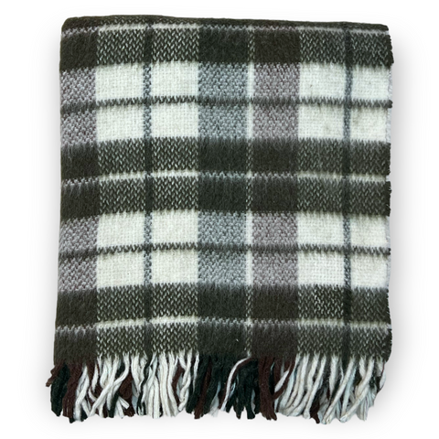 Woolmark Çift Kişilik Saf Yün Battaniye Yeşil