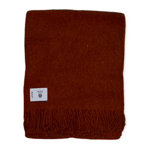 Woolmark Tek Kişilik Saf Yün Battaniye Bordo