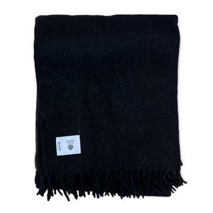 Woolmark Tek Kişilik Saf Yün Battaniye Siyah