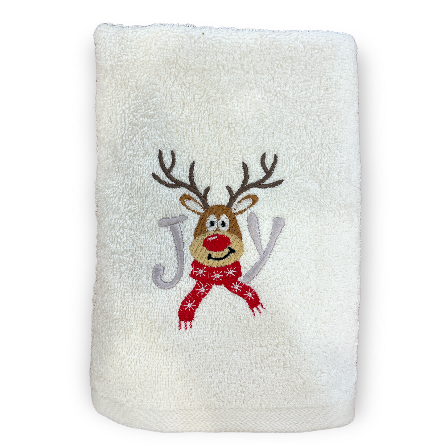 Reindeer Nakışlı Yüz Havlusu Beyaz 50x80 cm