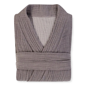 Navigli Müslin Pamuk Unisex Bornoz-Sabahlık Gri