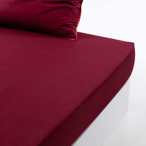 Tek Kişilik Lastikli Bambu Aloe Vera Çarşaf 100x200 cm Bordo
